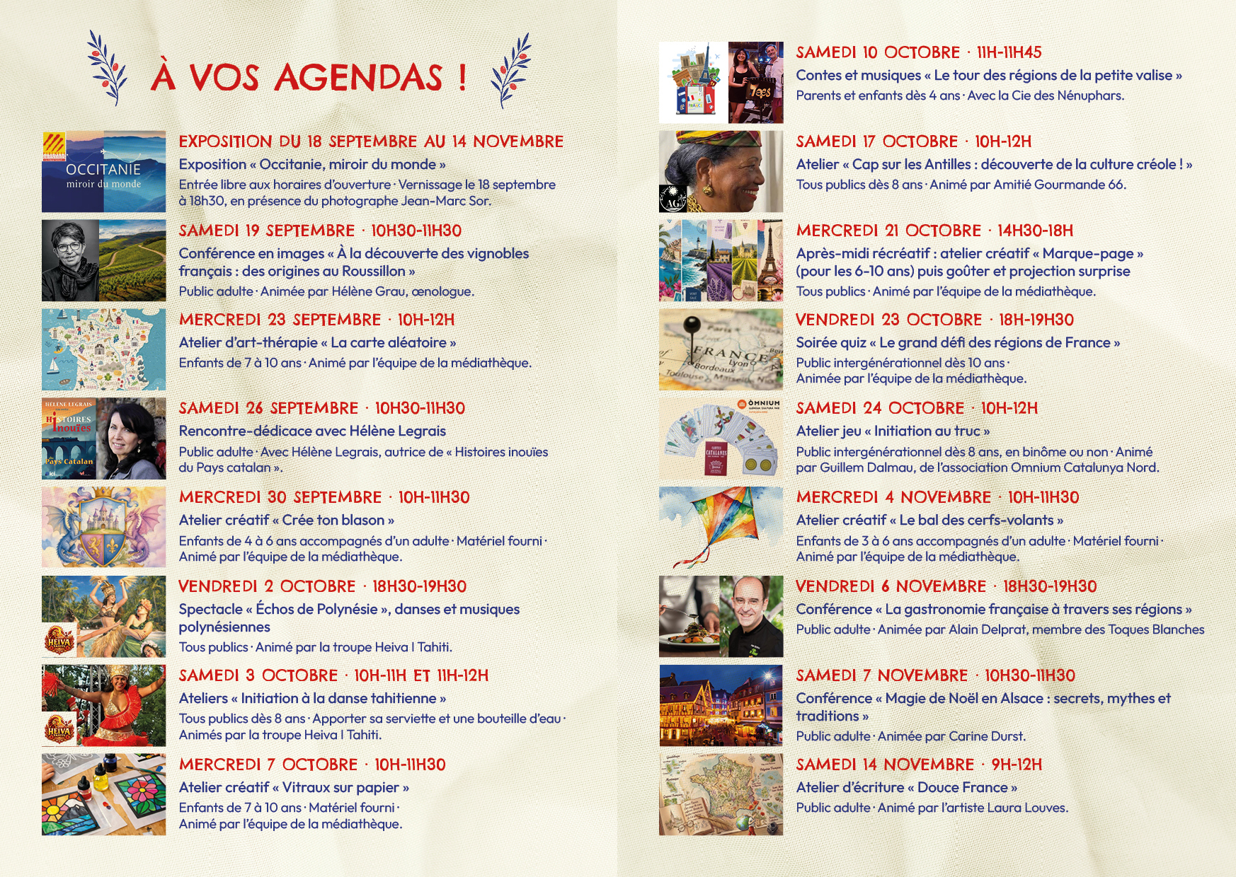 Agenda Escales en France