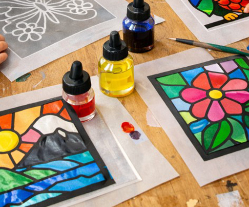 Atelier vitraux sur papier 1 Atelier vitraux papier